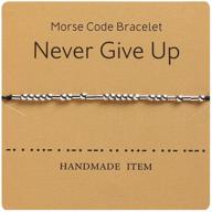 🚀 keep fucking going: morse code bracelet for her - adjustable silk cord friendship jewelry logo