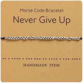 img 4 attached to 🚀 Keep Fucking Going: Morse Code Bracelet for Her - Adjustable Silk Cord Friendship Jewelry