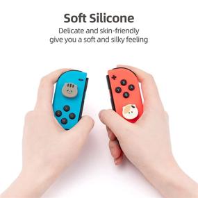 img 1 attached to 🐱 GeekShare 4PCS Cute Animal Theme Thumb Grip Caps - Soft Silicone Joystick Cover for Nintendo Switch/OLED/Switch Lite - Big-faced Cat