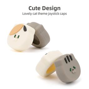 img 3 attached to 🐱 GeekShare 4PCS Cute Animal Theme Thumb Grip Caps - Soft Silicone Joystick Cover for Nintendo Switch/OLED/Switch Lite - Big-faced Cat