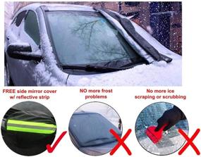 img 1 attached to ❄️ Windshield Snow Cover for Sedan Cars SUV Van Truck Minivans – MT. FUJI Ice and Snow Windshield Cover (93″ X 43″) with Bonus Side Mirror Covers (Front Cover)