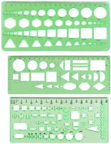 img 2 attached to 🔳 Complete 11-Piece Geometric Stencils Kit: Circle Templates, Ruler, Triangle, Oval Template - Ideal for Drawing, Drafting, and Math Activities at Home, School, Office