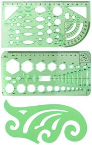 img 3 attached to 🔳 Complete 11-Piece Geometric Stencils Kit: Circle Templates, Ruler, Triangle, Oval Template - Ideal for Drawing, Drafting, and Math Activities at Home, School, Office