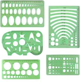 img 1 attached to 🔳 Complete 11-Piece Geometric Stencils Kit: Circle Templates, Ruler, Triangle, Oval Template - Ideal for Drawing, Drafting, and Math Activities at Home, School, Office