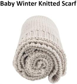 img 3 attached to Winter Cotton Knitted Scarves Toddler Girls' Accessories for Cold Weather