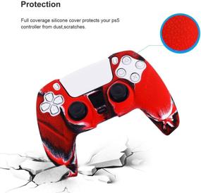 img 2 attached to 🎮 PS5 Controller Grips, Pandaren PS5 Controller Skin - Sweat-Proof Anti-Slip Silicone Cover Hand Grip x 4 with FPS Pro Thumb Stick Cap Protector (Camou) - Sony Playstation 5 Accessories