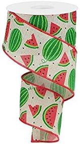 img 2 attached to Watermelon Slices Canvas Ribbon Natural
