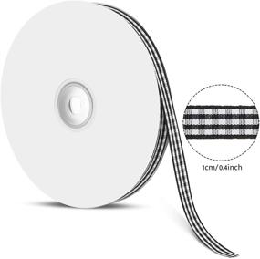 img 2 attached to 🎀 Brave Tour Wired Plaid Ribbon - 100 Yards of 3/8 Inch Wide Buffalo Check Ribbon for Gift Wrapping, Wreath Decoration, Christmas & Valentine's DIY Crafts