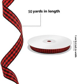 img 1 attached to 🎀 Brave Tour Wired Plaid Ribbon - 100 Yards of 3/8 Inch Wide Buffalo Check Ribbon for Gift Wrapping, Wreath Decoration, Christmas & Valentine's DIY Crafts