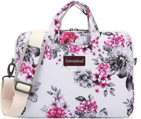 img 4 attached to Canvaslove Chrysanthemum Waterproof Laptop Shoulder Messenger Case Sleeve Bag For IPad 12