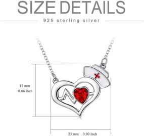 img 1 attached to 👩 Astounding AOBOCO Nurse Necklace: Sterling Silver Nurse Hat Charm with EKG Heartbeat Heart Necklace for Nurse, Doctor, and Medical Student, Embellished with Exquisite Crystals from Austria