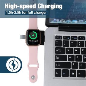 img 2 attached to Магнитный портативный беспроводной зарядный устройство Chihope Quick Charge для путешествий для Apple Watch серии SE 6 5 4 3 2 1 - черный