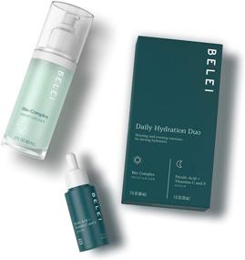 img 3 attached to 💧 Belei by Amazon: Daily Hydrating Duo Skin Care Starter Kit for Fine Lines, Hydration, and Uneven Skin Tone - Bio-Complex Moisturizer with Ferulic Acid + Vitamins C & E