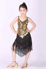 img 2 attached to Adorable Stretchy Dance Outfits for Girls: Happy Cherry Latin Salsa Ballroom Costumes, 4-13Y