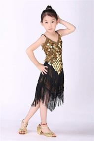 img 1 attached to Adorable Stretchy Dance Outfits for Girls: Happy Cherry Latin Salsa Ballroom Costumes, 4-13Y