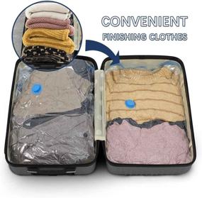 img 2 attached to 🔌 Premium Vacuum Storage Bags: Save Space with 10 Reusable Compression Bags and Electric Pump! Ideal for Clothes, Pillows, Comforters, and Travel