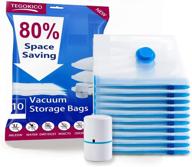 🔌 premium vacuum storage bags: save space with 10 reusable compression bags and electric pump! ideal for clothes, pillows, comforters, and travel логотип