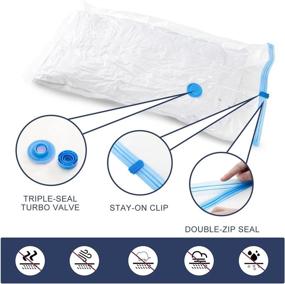 img 1 attached to 🔌 Premium Vacuum Storage Bags: Save Space with 10 Reusable Compression Bags and Electric Pump! Ideal for Clothes, Pillows, Comforters, and Travel