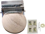 🧶 portable small loom type weave tool for diy crochet & clothes mending, ekdjkk round wooden knitting loom (size: 28 hooks) logo