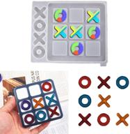 🎲 resin molds for tic tac toe board game, xo board family game - silicone epoxy resin casting molds for diy craft, kids and adults' table game, home decoration - finished product size 4×4inch logo