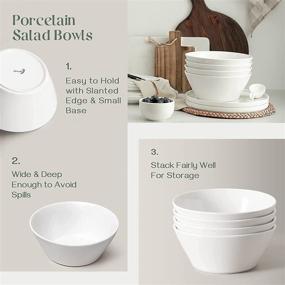 img 1 attached to 🍲 DOWAN Bowls - Porcelain Cereal Shape