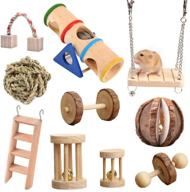 🐭 vankcp's 10 pcs natural wooden chew toys for small animals: promote teeth care and molar health of hamsters, cats, rabbits, rats, and guinea pigs logo