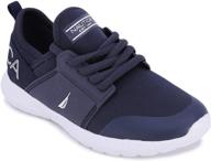 comfortable lace up running sneakers for boys and girls - nautica kids, little kids and big kids sizes logo