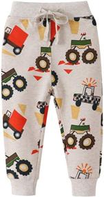 img 2 attached to 🦖 Dinosaur Embroidery Sweatpants for Boys 3-8 Years - LeeXiang Boys' Clothing and Pants