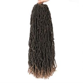 img 1 attached to 🔗 YVELIEN Ombre Wavy Twist Faux Locs Crochet Braids 18 Inch Natural Wave Pre-looped Synthetic Twist Faux Locs Crochet Hair (6 Packs, T1B/27)