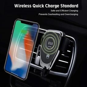 img 4 attached to 🚗 BASERY Wireless Car Mount Charger - 2-in-1 Fast Charger Phone Holder for Car with Adjustable Air Vent Mount - Compatible with iPhone 11 Pro Max/X/XS/XR & Android