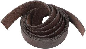 img 2 attached to 👜 CDY Lychee Pattern Dark Brown Leather Strap - 90 Inches Long, 1 Inch Wide - Ideal for DIY Craft Projects, Pet Collars, Belts, Keychains, Jewelry, Leather Watch (Dark Brown)