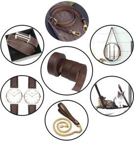 img 1 attached to 👜 CDY Lychee Pattern Dark Brown Leather Strap - 90 Inches Long, 1 Inch Wide - Ideal for DIY Craft Projects, Pet Collars, Belts, Keychains, Jewelry, Leather Watch (Dark Brown)