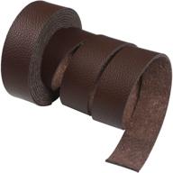 👜 cdy lychee pattern dark brown leather strap - 90 inches long, 1 inch wide - ideal for diy craft projects, pet collars, belts, keychains, jewelry, leather watch (dark brown) logo