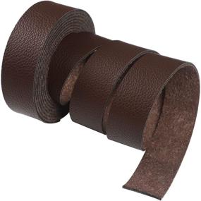 img 4 attached to 👜 CDY Lychee Pattern Dark Brown Leather Strap - 90 Inches Long, 1 Inch Wide - Ideal for DIY Craft Projects, Pet Collars, Belts, Keychains, Jewelry, Leather Watch (Dark Brown)