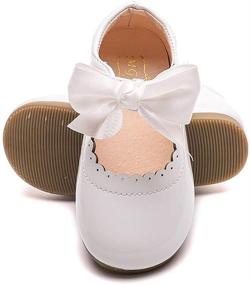 img 1 attached to 👶 E-FAK Baby Girls Mary Jane Flats: Non-Slip Toddler First Birthday Outfit & Wedding Shoes