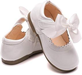 img 2 attached to 👶 E-FAK Baby Girls Mary Jane Flats: Non-Slip Toddler First Birthday Outfit & Wedding Shoes