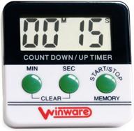 🕒 win-ware kitchen cooking bedroom sport countdown timer with extra loud alarm - large digital display, big digit display, minutes and seconds, magnetic stand included logo