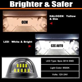 img 2 attached to CZC AUTO LED License Plate Lights 2 Pack for Ford F150 F250 F350 F450 F550 Superduty Ranger Pickup Truck Explorer Bronco Excursion Expedition - Super Bright 6500K White Tag Light