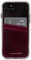 📱 case-mate cm036032 - stick on credit card wallet - velvet pockets - ultra-slim card holder - universal fit - compatible with apple, iphone, samsung galaxy, and more - garnet logo