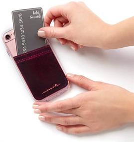 img 2 attached to 📱 Case-Mate CM036032 - Stick On Credit Card Wallet - VELVET POCKETS - Ultra-slim Card Holder - Universal Fit - Compatible with Apple, iPhone, Samsung Galaxy, and More - Garnet