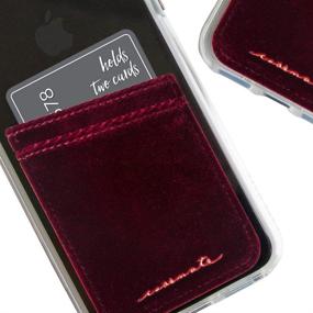 img 3 attached to 📱 Case-Mate CM036032 - Stick On Credit Card Wallet - VELVET POCKETS - Ultra-slim Card Holder - Universal Fit - Compatible with Apple, iPhone, Samsung Galaxy, and More - Garnet