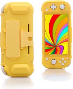 img 4 attached to Stylish Yellow TPU Case with Game Card Storage and Kickstand for Nintendo Switch Lite