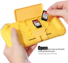 img 3 attached to Stylish Yellow TPU Case with Game Card Storage and Kickstand for Nintendo Switch Lite