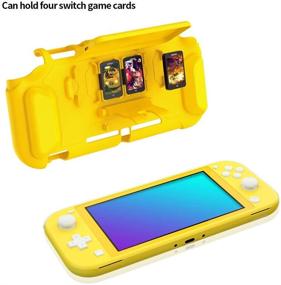 img 2 attached to Stylish Yellow TPU Case with Game Card Storage and Kickstand for Nintendo Switch Lite