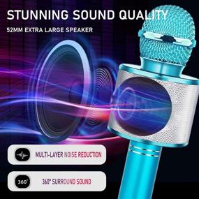 img 3 attached to 🎤 Amolabe 4-in-1 Wireless Bluetooth Karaoke Microphone for Singing, Recording, Home KTV Parties - Portable Handheld Mic for iPhone/Android, Ideal Gift for Kids, Girls, Boys, and Adults on Holidays and Birthdays