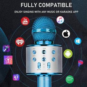 img 2 attached to 🎤 Amolabe 4-in-1 Wireless Bluetooth Karaoke Microphone for Singing, Recording, Home KTV Parties - Portable Handheld Mic for iPhone/Android, Ideal Gift for Kids, Girls, Boys, and Adults on Holidays and Birthdays