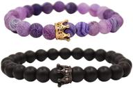 👑 ueuc crown distance couple bracelets: stylish accessories for his and hers logo