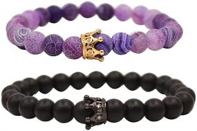 img 4 attached to 👑 UEUC Crown Distance Couple Bracelets: Stylish Accessories for His and Hers