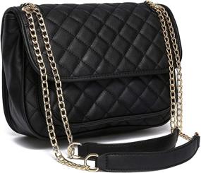 img 2 attached to 👜 Chic & Trendy: Adjustable Chain Strap Quilted Flap Crossbody Bag for Women