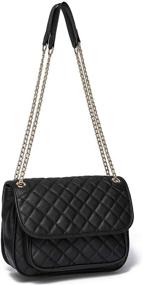 img 4 attached to 👜 Chic & Trendy: Adjustable Chain Strap Quilted Flap Crossbody Bag for Women